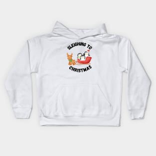 Sleighing to Christmas, Christmas humor Kids Hoodie